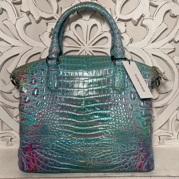 SOLD Brahmin Duxbury Satchel Blue Fin Melbourne Leather - Picture 8 of 11